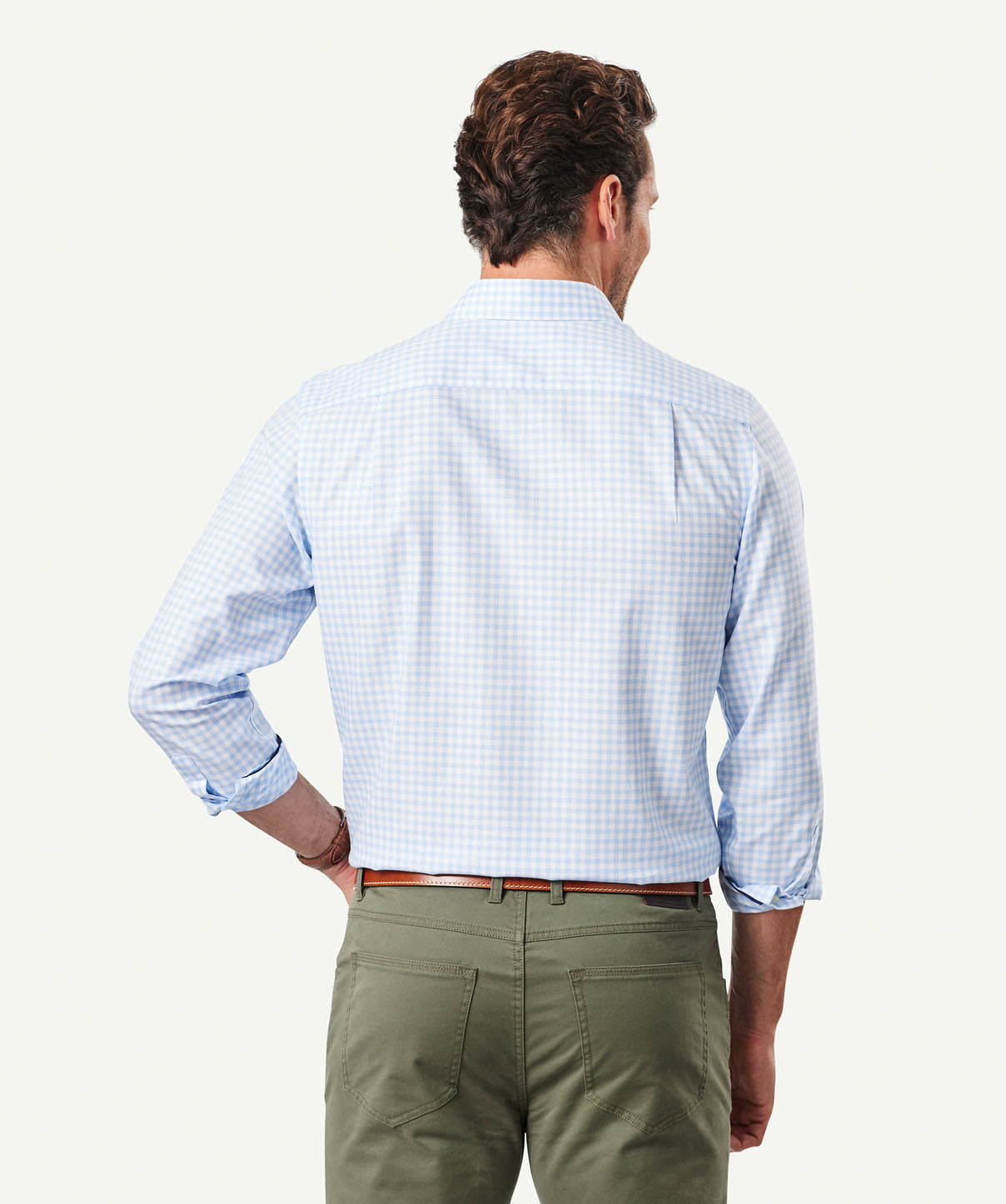 Non-Iron Twill Check Long Sleeve Shirt - Blue | Long Sleeve Shirts | GAZMAN