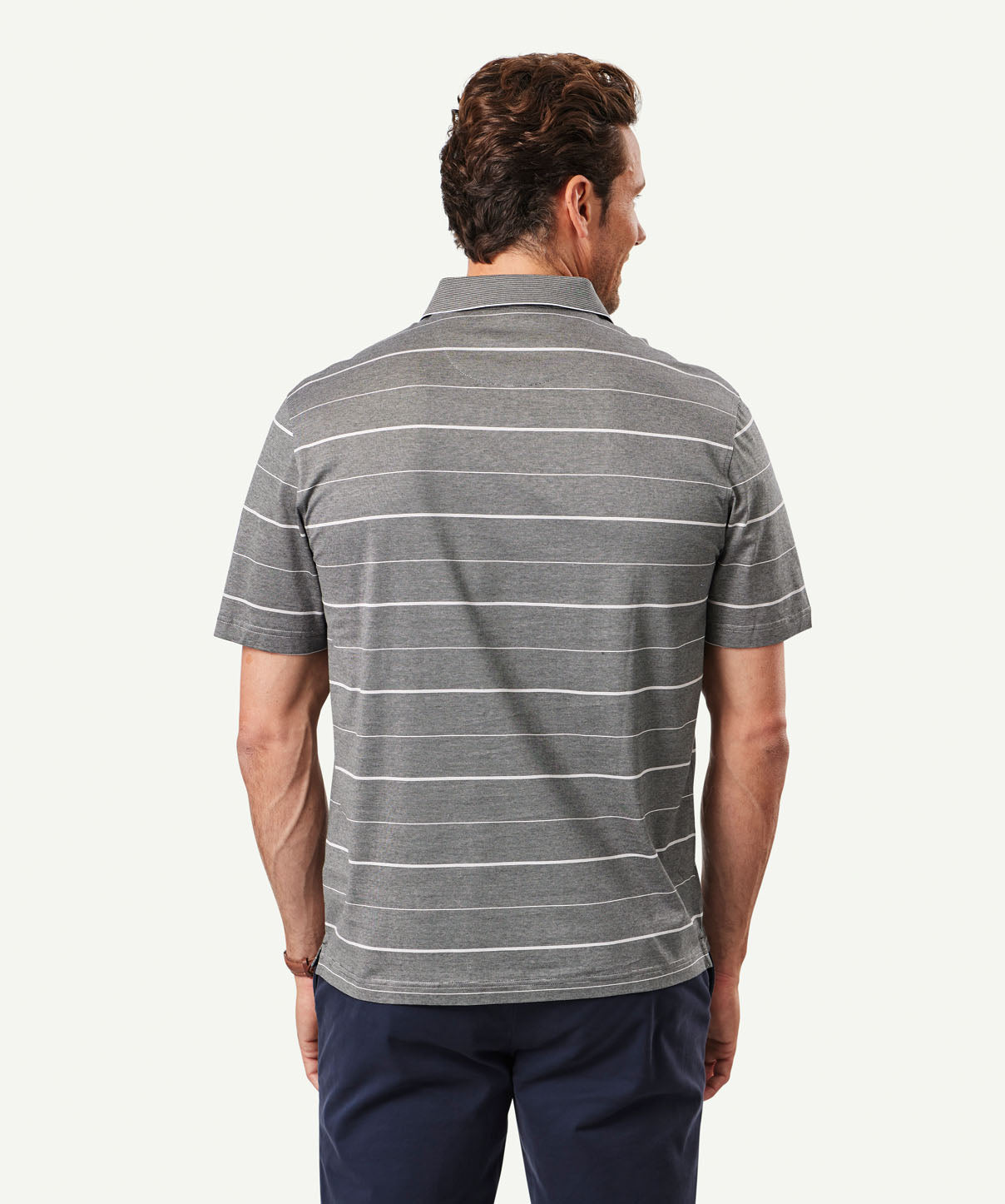 Smart Stripe Polo - Grey | Polos | GAZMAN