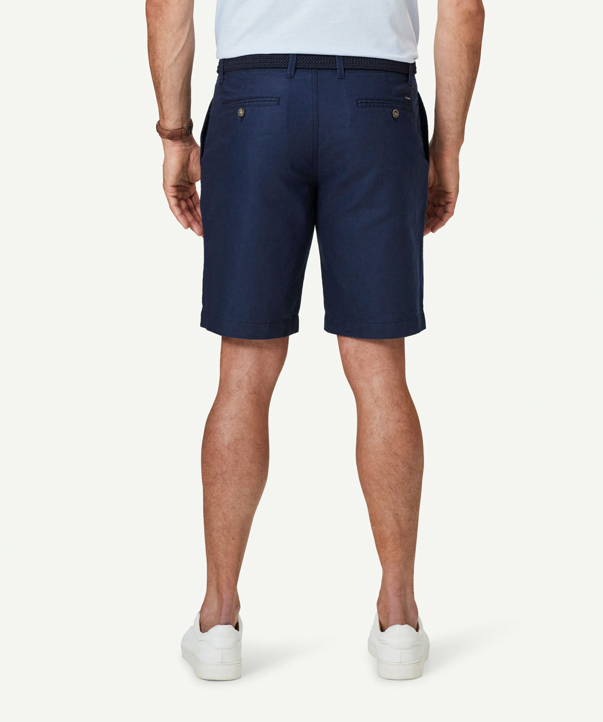 Linen Blend Shorts - Navy | Shorts | GAZMAN
