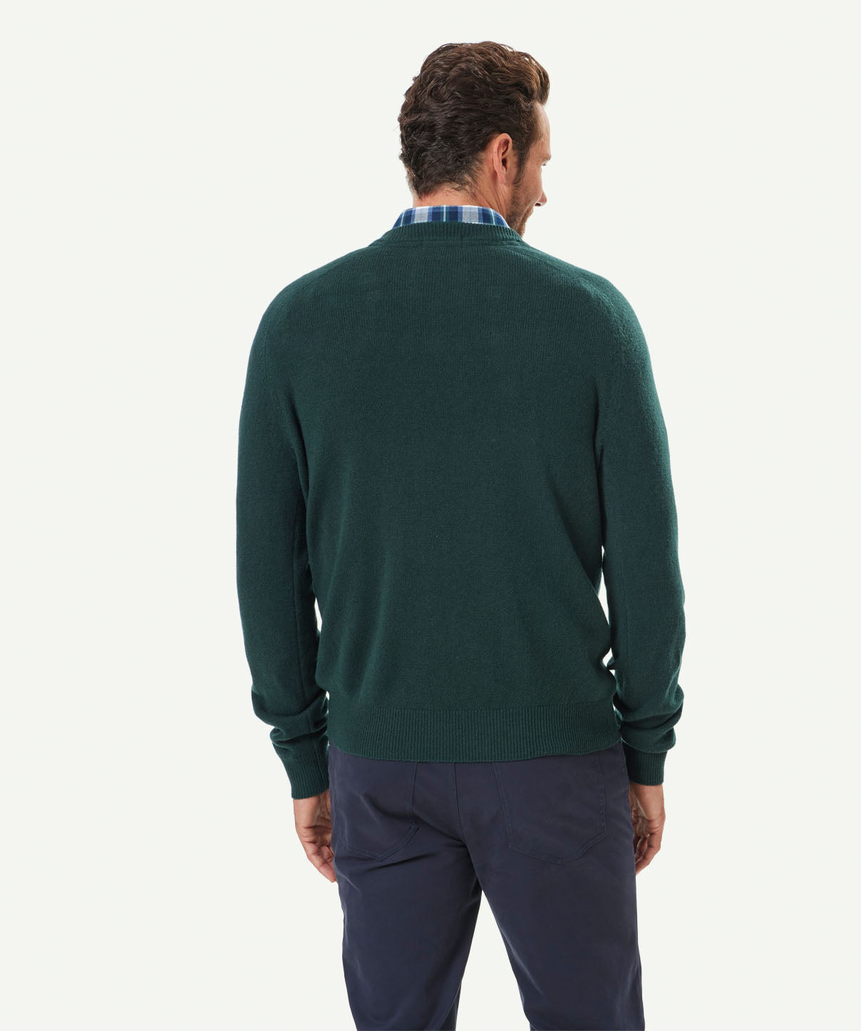 Lambswool Crew Neck Knit - Forest | Knitwear | GAZMAN