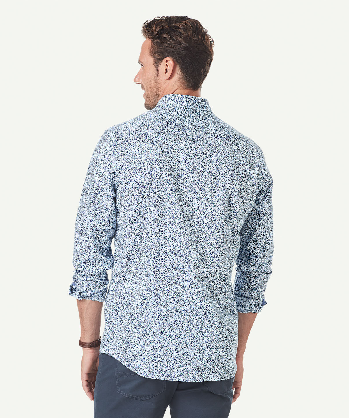 Tailored Scatter Printed Long Sleeve Shirt - Blue | Long Sleeve Shirts ...