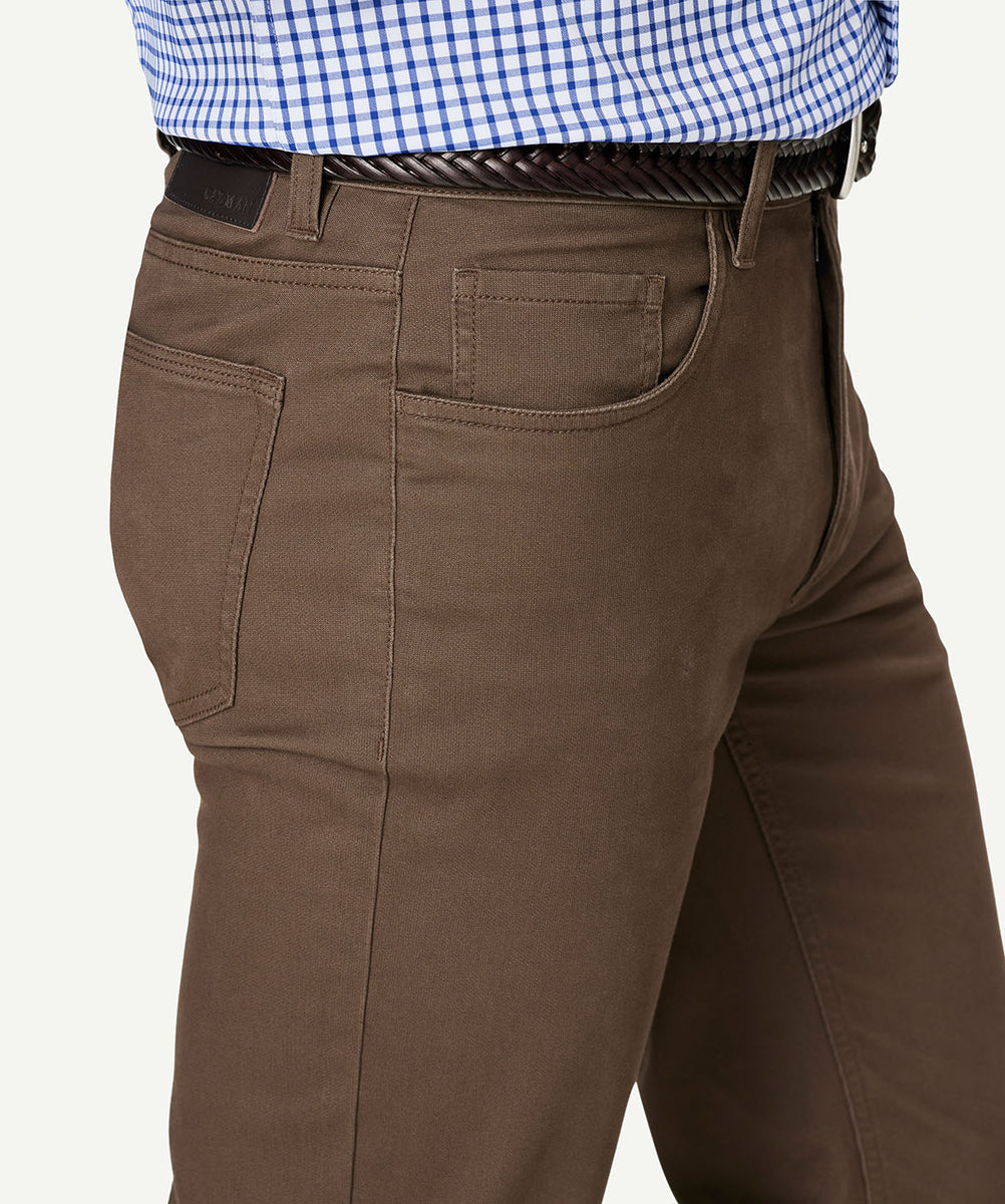 Stretch Bedford Cord Pants - Bison