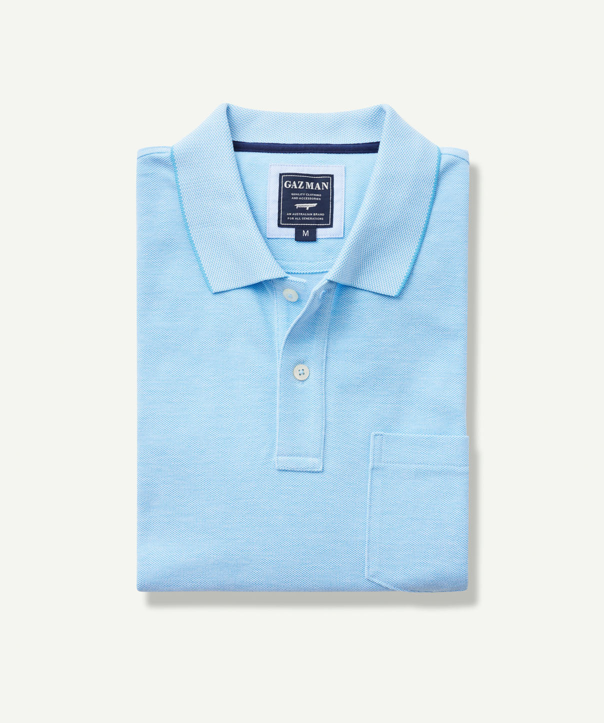 Oxford Pocket Polo Shirt - Sky Blue | Polos | GAZMAN