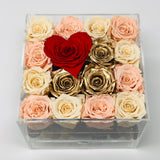 White, peach and gold preserved roses thats last for years