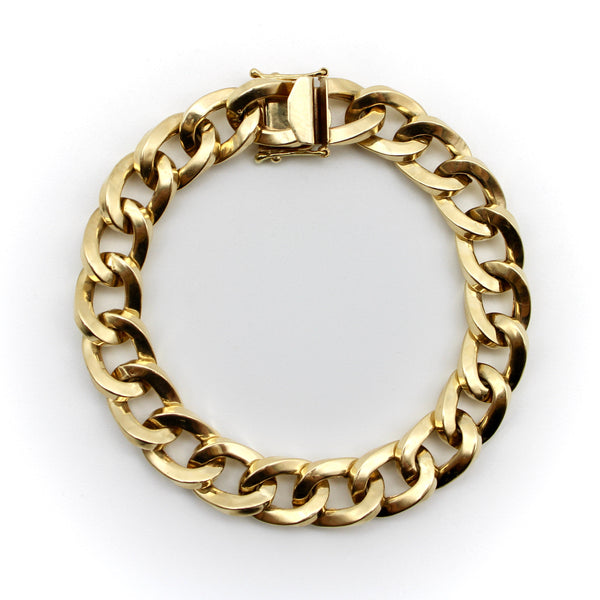 Vintage Louis Vuitton Chunky Heavy Link Bracelet Set in 18k Yellow Gold For  Sale at 1stDibs