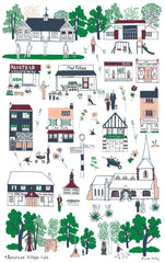 Banstead village life tea towel