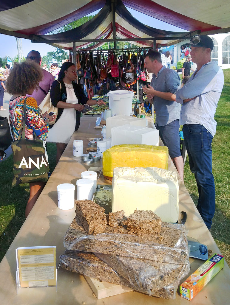Selling shea butter on the Kwaku festival