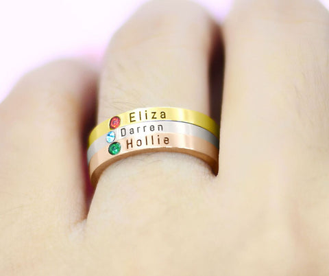 Stackable Personalised Birthstone Ring