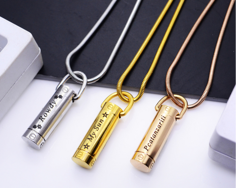 Cylinder Cremation Necklace