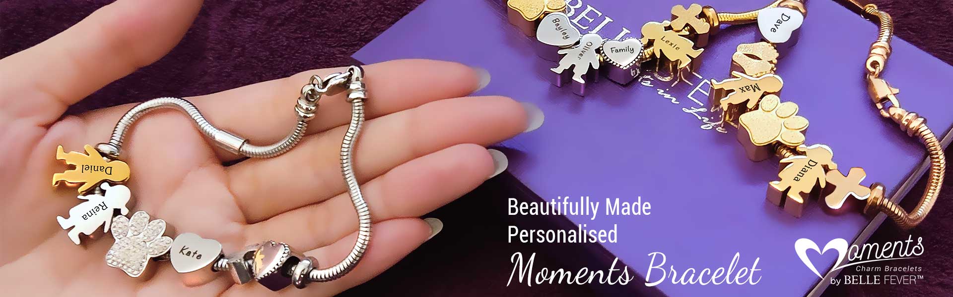 Personalised Moments Charm Bracelet Jewellery By Belle Fever