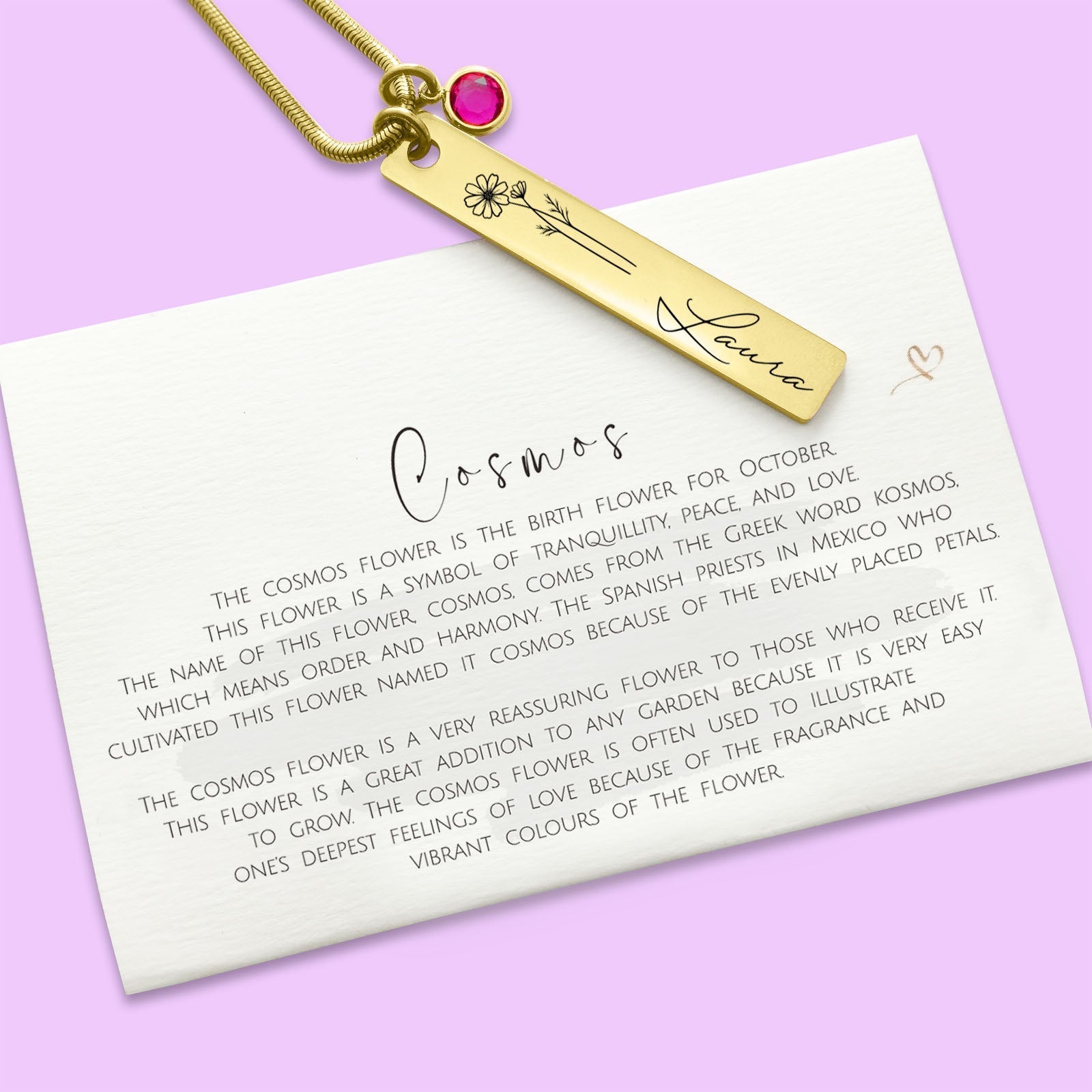 birth flower birthstone personalised necklace 318568