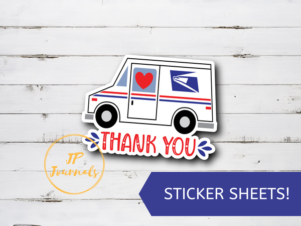 Thank You Usps Mail Truck Stickers Thank You Mail Worker Postman Stic Jp Designs And Gifts