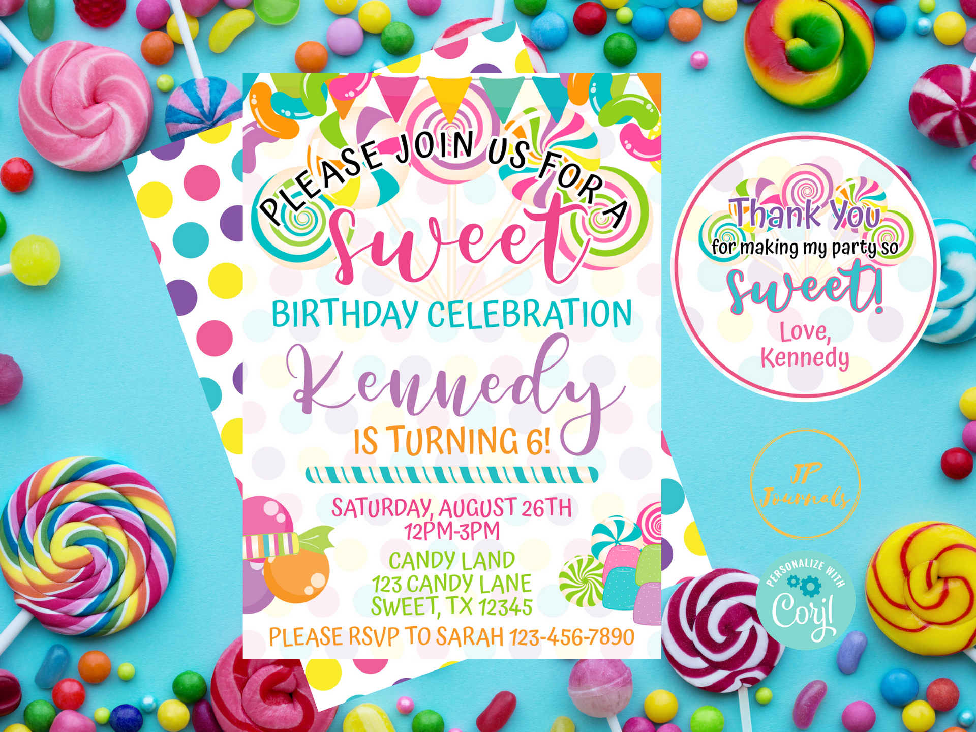 candyland invitations