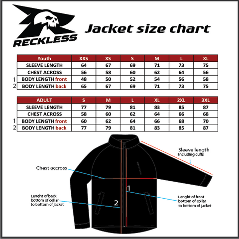 Reckless Jacket Size Chart 23