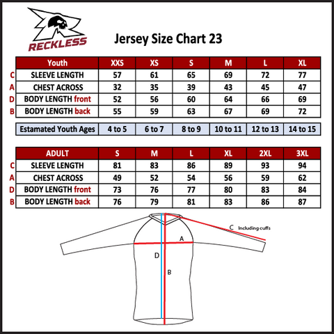 Reckless Size Chart 19.6.23