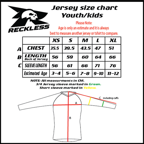 youth large jersey size chart