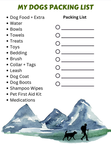 My Dogs Adventure Packing List