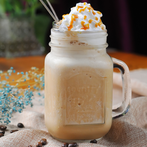 Iced White Mocha with Caramel and Salted Cold Foam