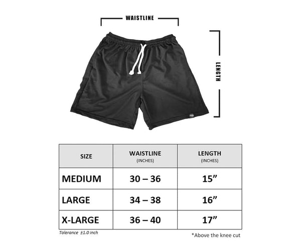 Awtsu Fitness Apparel Sweat Short Sizing Chart