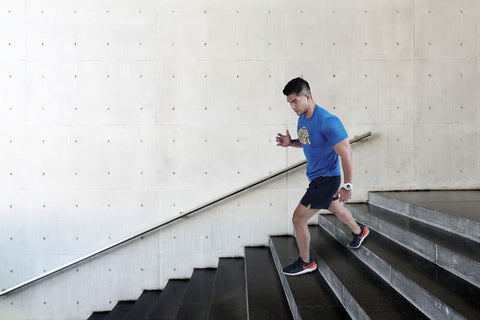 Taking the stairs instead of the elevator helps in building and maintaining your lower body muscles