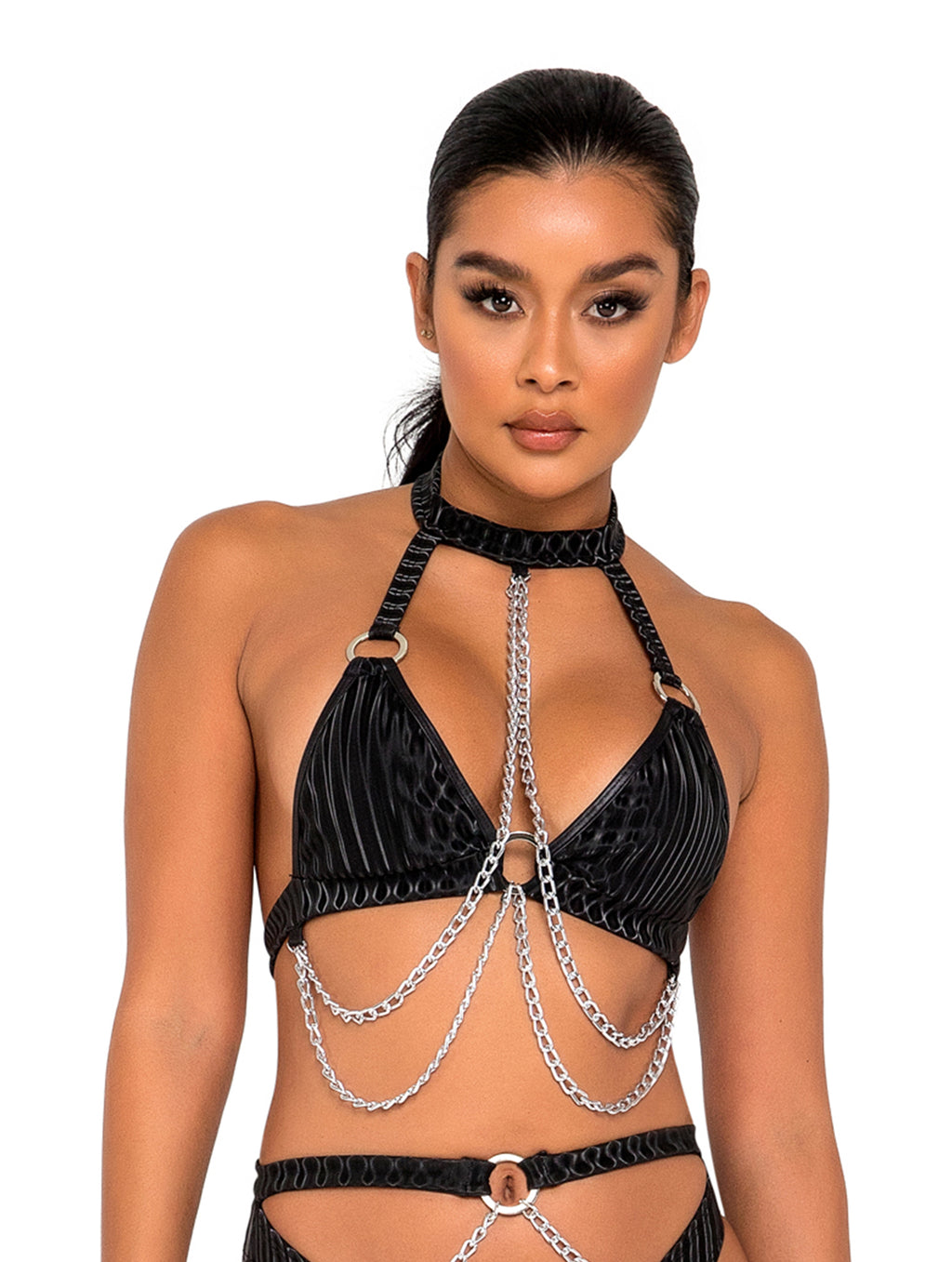 Hypno Vibration Underboob Rave Top with Front Cut Out