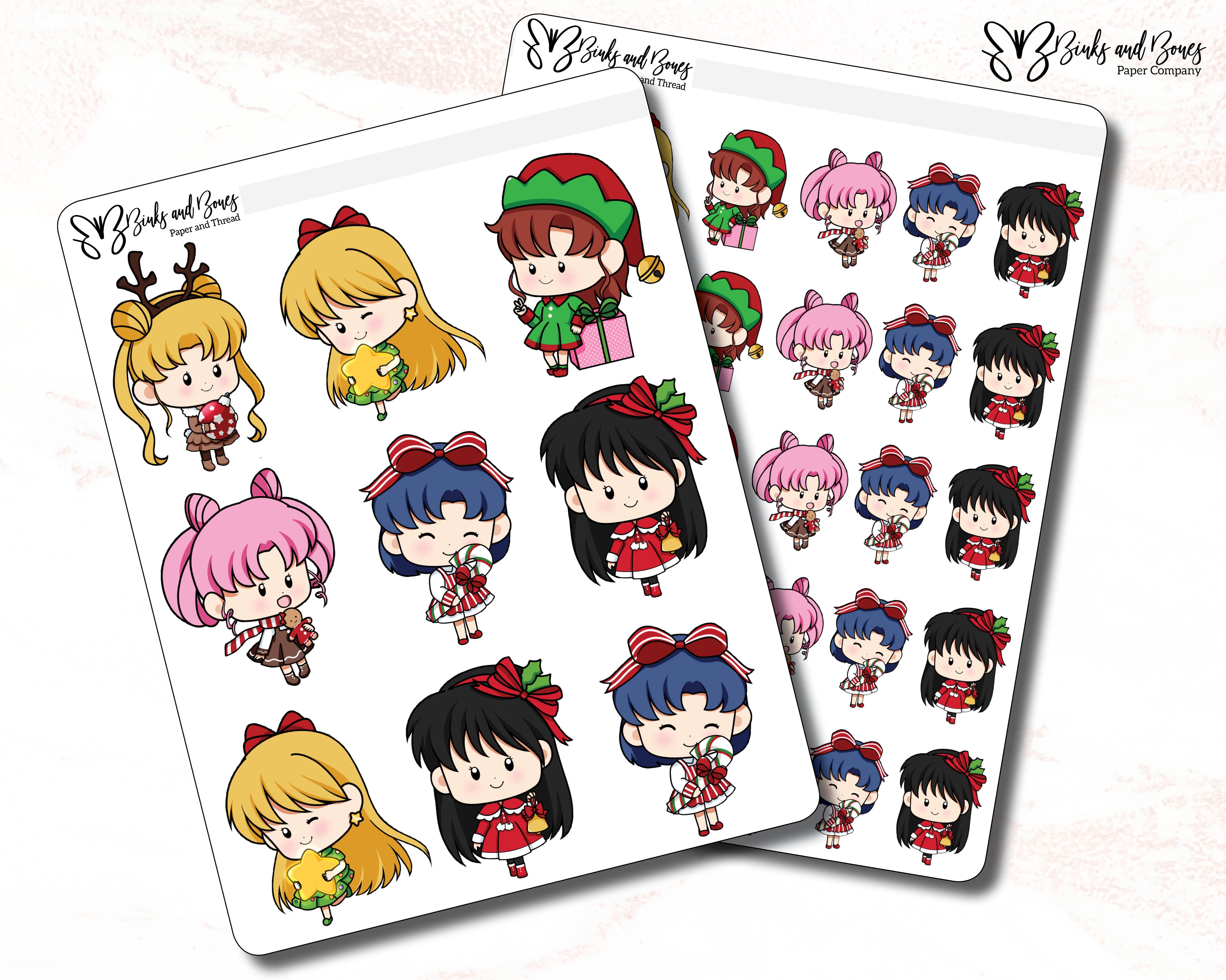 Senshi Christmas Moonie Stickers Set 1