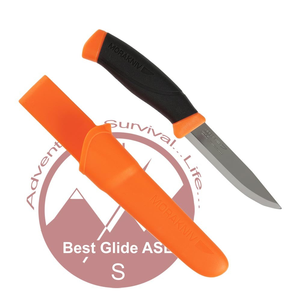 Morakniv Companion Knife with Stainless Steel Blade (Survival Orange) by Mora of Sweden