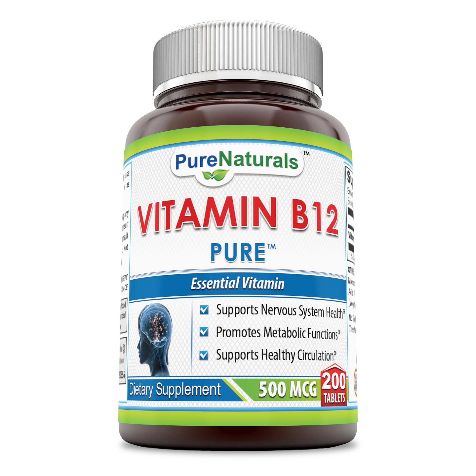 Pure Naturals Vitamin B12 500 Mcg 200 Tablets Pure Naturals1