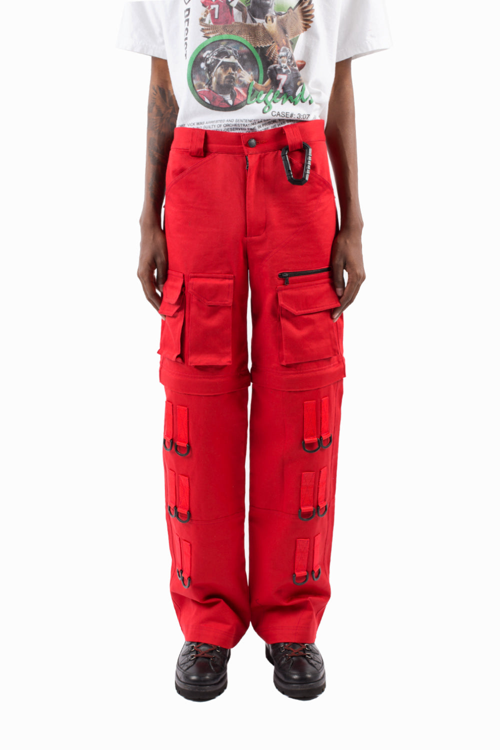 red carpenter pants