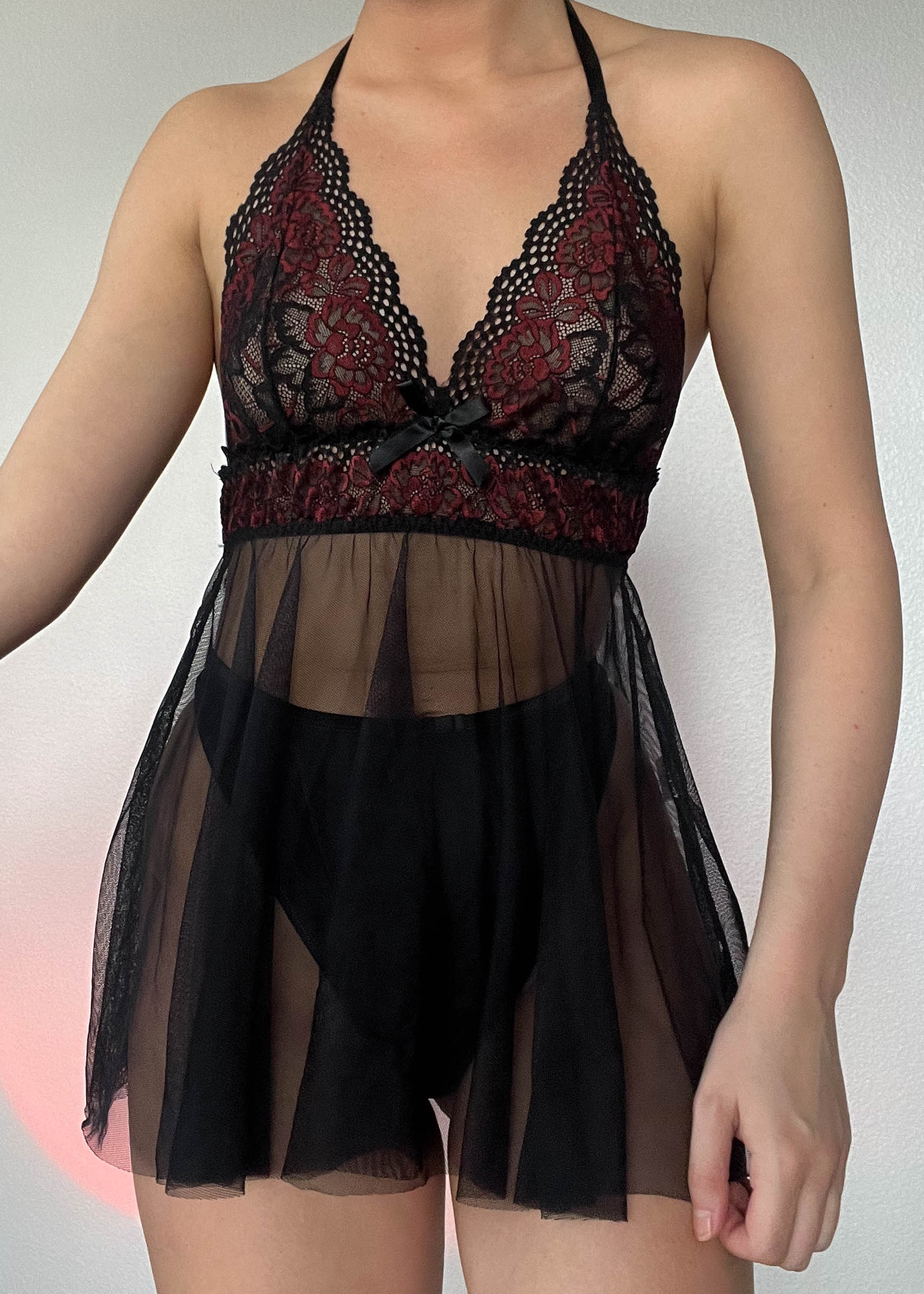 Y2k Mesh Halter Slip (S)