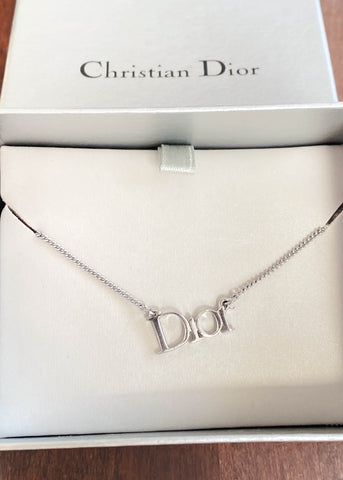 dior spell out necklace