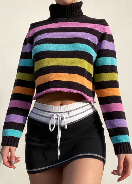 Y2k Rainbow Stripe Knit (S)