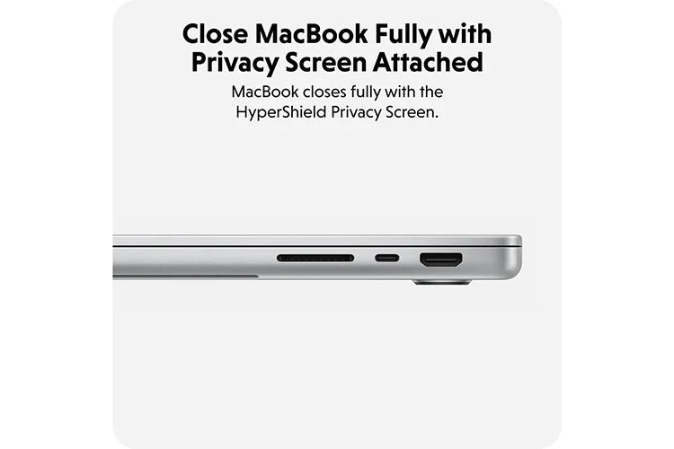 Cerrar completamente el MacBook con Filtro de privacidad conectado