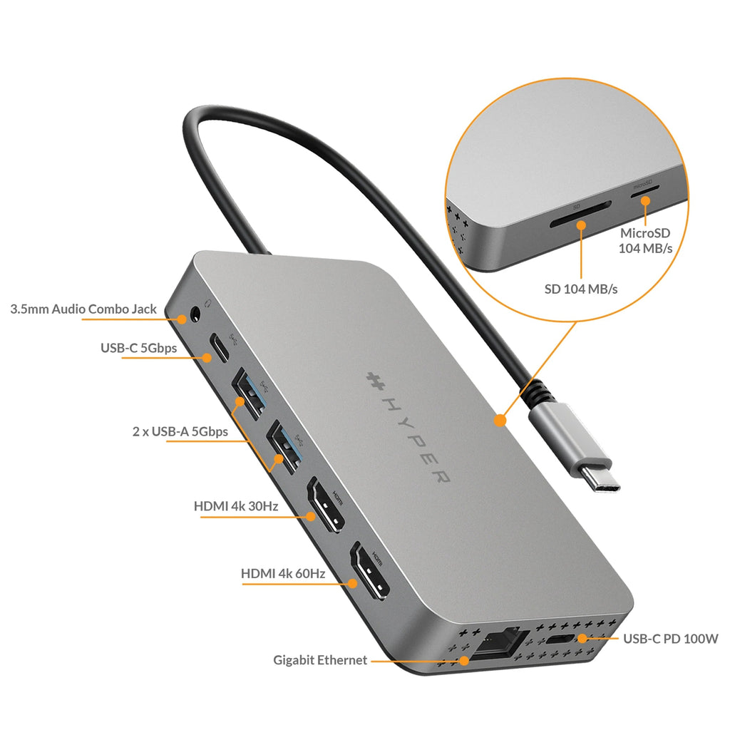 Terugbetaling Voorwaardelijk Spuug uit Hyper® HyperDrive Dual 4K HDMI 10-in-1 USB-C Hub For M1/M2 MacBooks –  Targus Europe