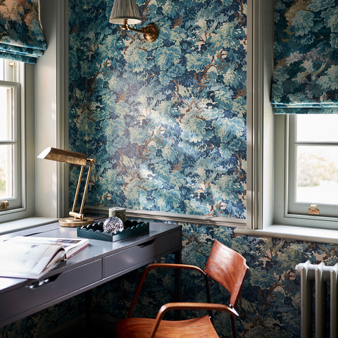 Linwood | Wallpaper | English Oak | Blue