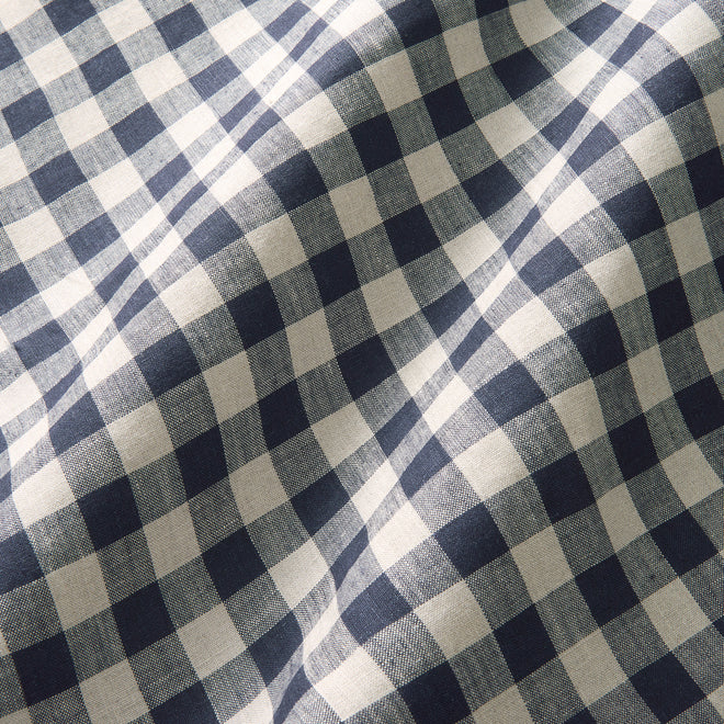 Danube Check – Indigo | Fabric for Linen Curtains | Linwood