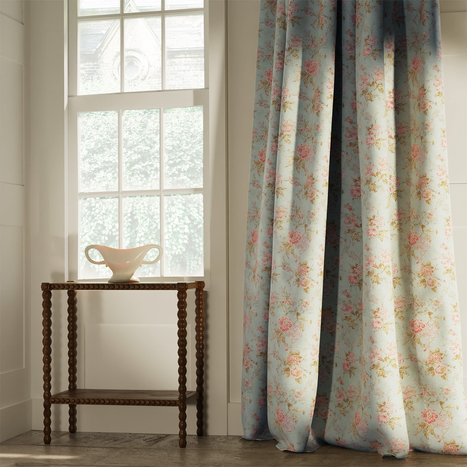 Tresco - Peppermint | Floral Upholstery & Curtain Fabric | Linwood