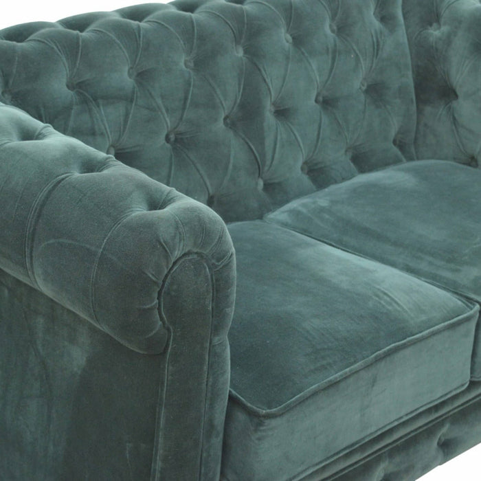 Emerald Green Velvet 2 Seater Chesterfield Sofa - Simply Utopia