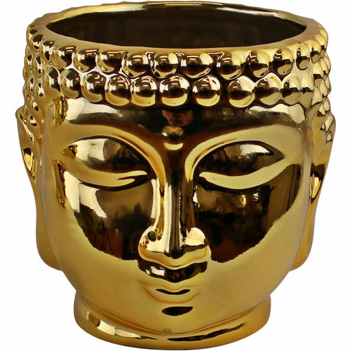 Gold Ceramic Buddha Head Planter, 12cm - Simply Utopia