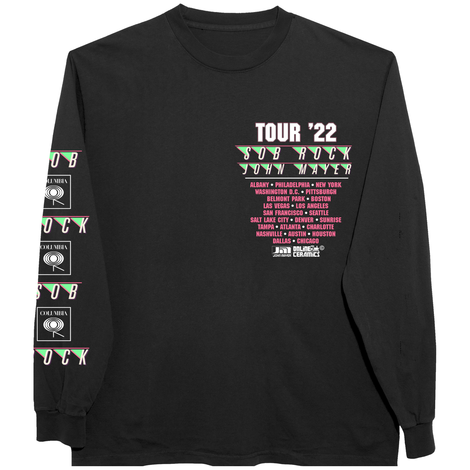 John Mayer John Mayer Sob Rock Portrait Tour Long Sleeve Tee