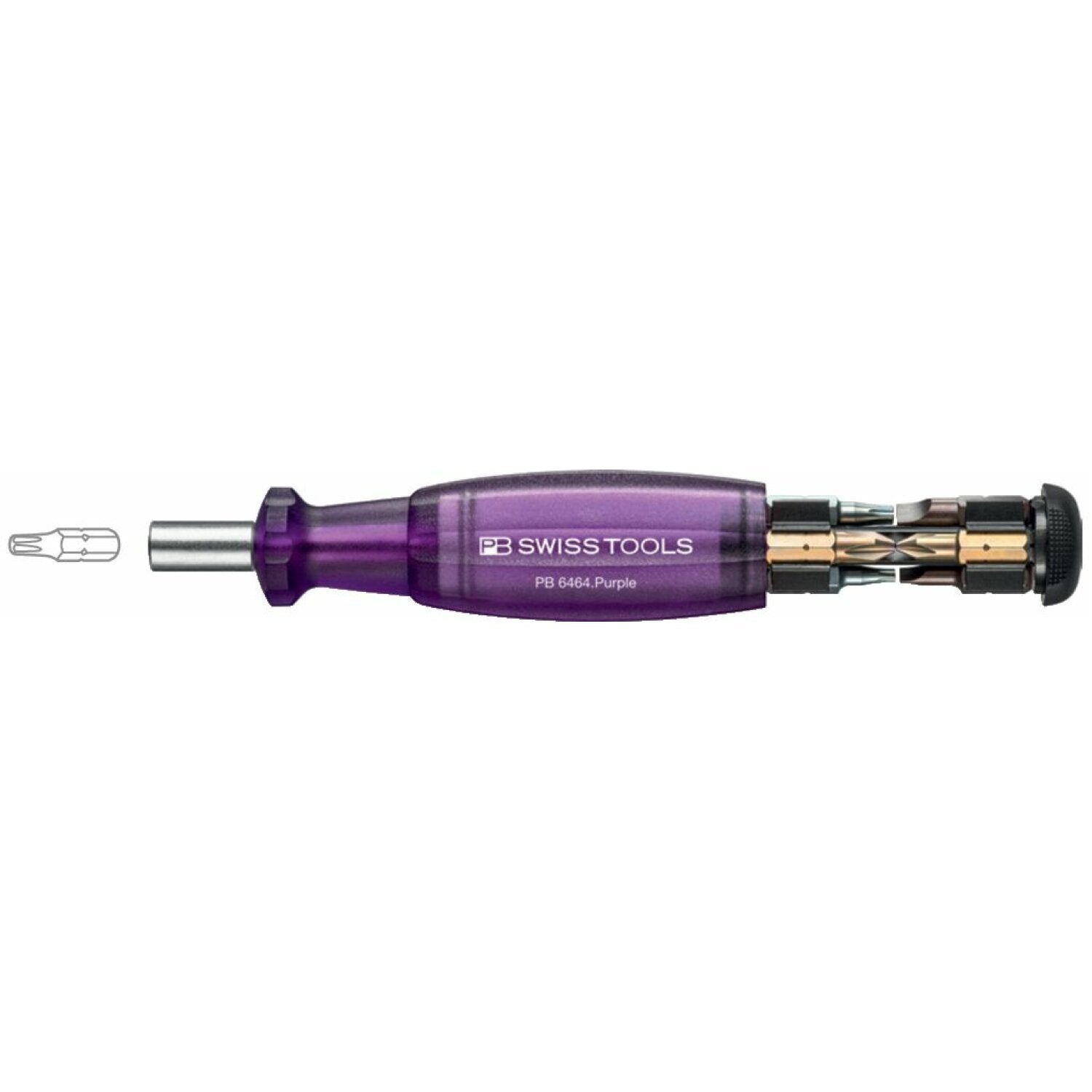 PB Swiss PB 6464.Purple Bit Holding Screwdriver with Magazine, Slotted, Phillips, TORX®, 9 Pcs