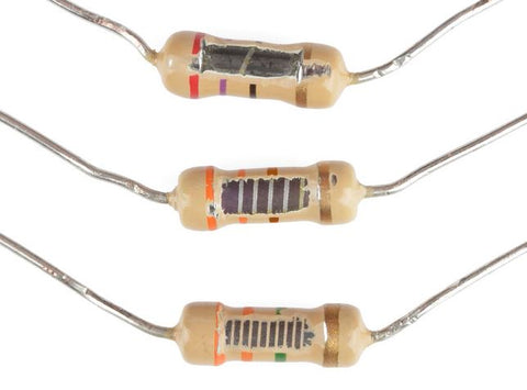 What inside of resistors look like