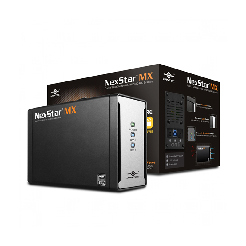 Vantec NST-225MX-S3 Dual 2.5” SATA 6Gb/s to USB RAID Enclo — EIO.com
