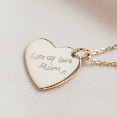 Thoughtful mother's day gifts handwriting heart necklace