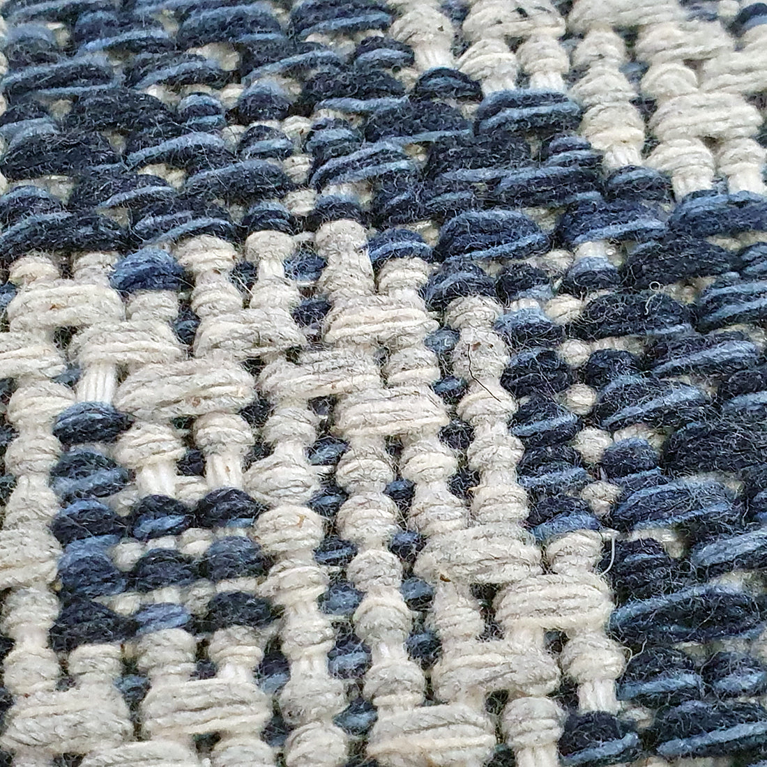 Cotton Rug Machine Washable Navy Blue Grey Oriental Pattern Flat Weave ...