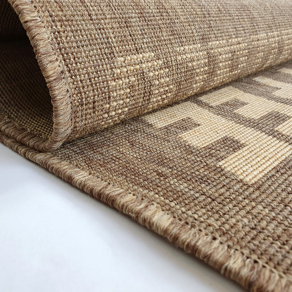 Brown Kitchen Rug Flat Weave Modern Coffee Design Jute Look Runner Sma