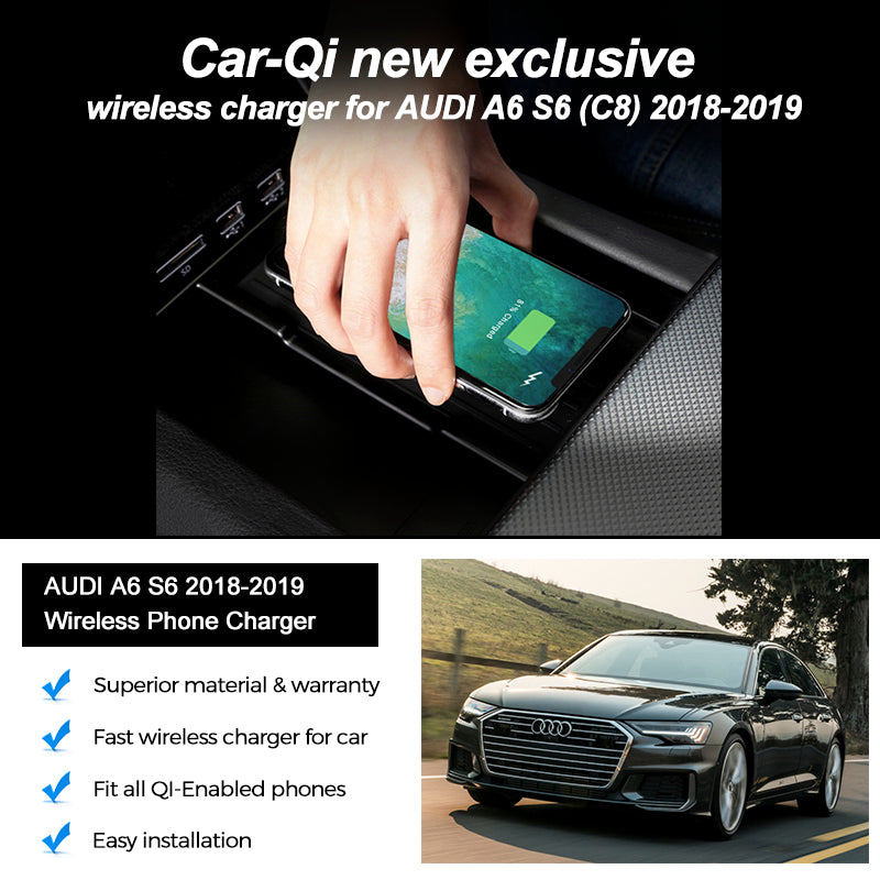 Svømmepøl Dyrt Borgerskab CarQiWireless Wireless Charger for Audi A6 S6 (C8) 2018-2019, Special – Car  Qi Wireless