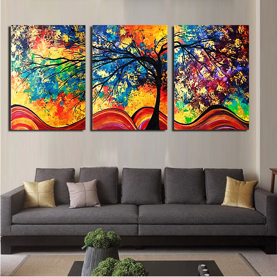 Abstract Color Tree Wall Art Decor Canvas Prints – CozyArtDecor