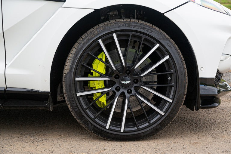 The ceramic brakes offer mega stopping power.