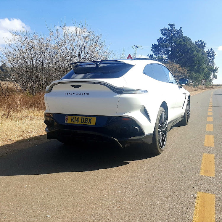 The stylish rear of the DBX gains a larger roof spoiler, quad tail pipes and a more aggressive diffuser
